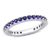 Mimi & Max 1 3/5ct Tgw Created Blue Sapphire Eternity Ring 10k White Gold In Blue
