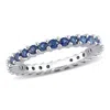 Mimi & Max 1 3/8ct Tgw Sapphire Eternity Ring 14k White Gold In Blue
