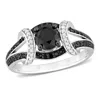 Mimi & Max 1 3/8ct Tw Black And White Diamond Split Shank Ring 10k White Gold In Multi