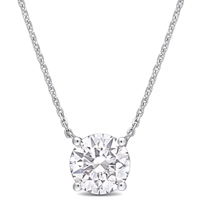 Mimi & Max 1 4/5 Ct Tgw Created Moissanite Solitaire Pendant With Chain In 14k White Gold