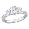 Mimi & Max 1 4/5ct Dew Oval Created Moissanite 3-stone Engagement Ring 10k White Gold In White