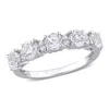 Mimi & Max 1 5/5ct Tgw White Topaz Semi Eternity Ring In Sterling Silver In Silver