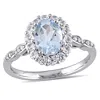 Mimi & Max 1 5/8ct Tgw Aquamarine White Topaz Diamond Accent Ring 14k White Gold In Blue