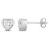 Mimi & Max 1 5/8ct Tgw Cubic Zirconia Heart Stud Earrings In Sterling Silver In Silver
