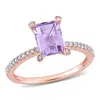Mimi & Max 1 5/8ct Tgw Rose De France And 1/10ct Tw Diamond Ring 10k Rose Gold In Purple
