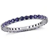 Mimi & Max 1 5/8ct Tgw Sapphire Eternity Ring 14k White Gold In Blue
