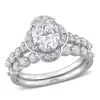 Mimi & Max 1 7/8ct Dew Created Moissanite Bridal Ring Set Sterling Silver In White