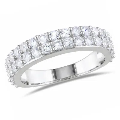 MIMI & MAX 1 7/8CT TGW CREATED WHITE SAPPHIRE DOUBLE ROW RING IN STERLING SILVER