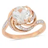 Mimi & Max 1 7/8ct Tgw Green Quartz White Topaz Diamond Accent Swirl Ring Rose Silver In Green