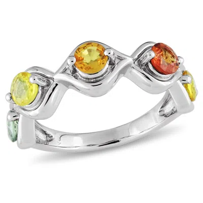 Mimi & Max 1 7/8ct Tgw Multi-color Sapphire Infinity Band Sterling Silver