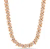 Mimi & Max 1 Ct Tw Diamond S-link Tennis Necklace In Rose Plated Sterling Silver In Pink
