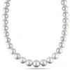 Mimi & Max 10-12mm White South Sea Graduated Pearl Strand Necklace With 14k Yellow Gold Clasp In Silver