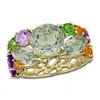 Mimi & Max 10 3/8ct Tgw Multi-gem Semi-eternity Ring In 14k Yellow Gold