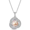 Mimi & Max 10.5-11mm Pink Cultured Freshwater Pearl And 3/4ct Tgw Cubic Zirconia Necklace In Pink