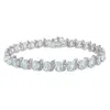 Mimi & Max 11 1/5ct Tgw Oval Aquamarine And Diamond Accent S Link Tennis Bracelet In Sterling Silver In Blue