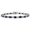 Mimi & Max 11 1/6ct Tgw Black Sapphire And Diamond Accent Bracelet In Sterling Silver In Multi