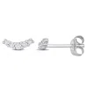 Mimi & Max 1/10ct Tdw Diamond Curve Stud Earrings In 10k White Gold In Silver