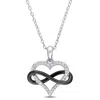 Mimi & Max 1/10ct Tdw Diamond Heart Infinity Pendant With Chain In Sterling Silver With Black Rhodium In Multi