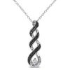 Mimi & Max 1/10ct Tw Black Diamond And Created White Sapphire Twist Necklace In Sterling Silver In Black