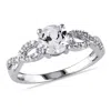 Mimi & Max 1/10ct Tw Diamond And Created White Sapphire Infinity Engagement Ring In 10k White Gold In White