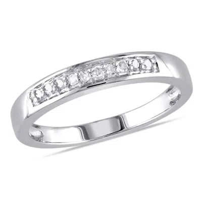 Mimi & Max 1/10ct Tw Diamond Anniversary Band In Sterling Silver In White
