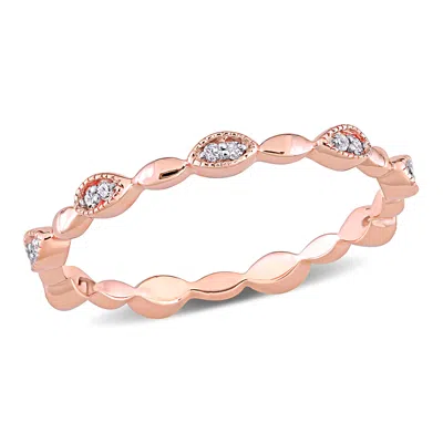 Mimi & Max 1/10ct Tw Diamond Eternity Ring 10k Rose Gold In White