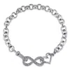 Mimi & Max 1/10ct Tw Diamond Infinity Heart Bracelet In Sterling Silver In White