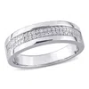 Mimi & Max 1/10ct Tw Diamond Men's Ring In Sterling Silver In White