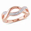 Mimi & Max 1/10ct Tw Diamond Twist Ring Pink Plated Sterling Silver In White