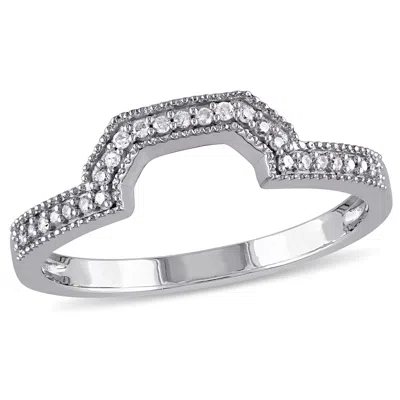 Mimi & Max 1/10ct Tw Diamond Wedding Band 10k White Gold