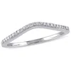 Mimi & Max 1/10ct Tw Ladies Diamond Curved Wedding Band 10k White Gold In White