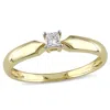 Mimi & Max 1/10ct Tw Princess Cut Diamond Solitaire Engagement Ring 10k Yellow Gold In White