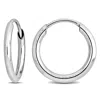 Mimi & Max 11mm Hoop Earrings In 14k White Gold In Silver