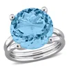 Mimi & Max 12 1/3ct Tgw Sky Blue Topaz Solitaire Cocktail Ring In Sterling Silver