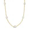 Mimi & Max 12-14 Mm Cultured Freshwater Coin Pearl Station Chain Necklace In 18k Yellow Gold Plated Sterling Si In Yellow