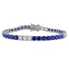 Mimi & Max 12 1/6 Ct Tgw Created White Sapphire Created Emerald Bracelet Yellow Silver In Metallic
