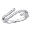 Mimi & Max 1/2ct Dew Created Moissanite Double Curved Ring In Sterling Silver