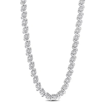 Mimi & Max 1/2ct Tdw Diamond Necklace In Sterling Silver In White