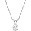 Mimi & Max 1/2ct Tdw Lab-grown Diamond Solitaire Pendant With Chain In 14k White Gold In Silver