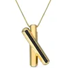 Mimi & Max 1/2ct Tgw Black Spinel X Bar Necklace Yellow Plated Sterling Silver - 18 In In Green