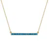 Mimi & Max 1/2ct Tgw Composite Blue Turquoise Bar Necklace In Yellow Silver-18 In + 2 Ext. In Blue