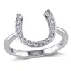 Mimi & Max 1/2ct Tgw White Topaz Horseshoe Ring In Sterling Silver In White