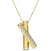 Mimi & Max 1/2ct Tgw White Topaz X Bar Necklace Yellow Plated Sterling Silver - 18 In In Gold