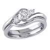 Mimi & Max 1/2ct Tw 3-stone Diamond Bridal Set 10k White Gold In White