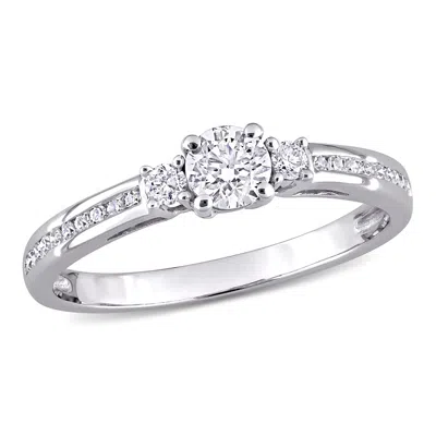 Mimi & Max 1/2ct Tw 3-stone Diamond Engagement Ring 10k White Gold