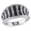 Mimi & Max 1/2ct Tw Black Diamond Pave Cocktail Ring Sterling Silver In Black