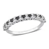 Mimi & Max 1/2ct Tw Black White Diamond Anniversary Band 14k White Gold In Black