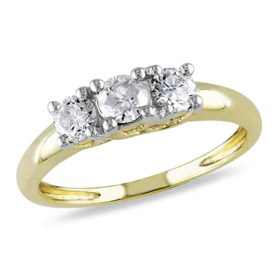 Mimi & Max 1/2ct Tw Diamond 3-stone Engagement Ring 14k Yellow Gold In White