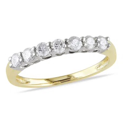 Mimi & Max 1/2ct Tw Diamond Anniversary Band 14k Yellow Gold In White