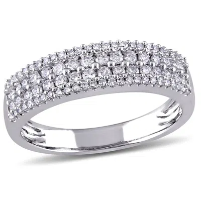 Mimi & Max 1/2ct Tw Diamond Anniversary Ring 14k White Gold In Silver